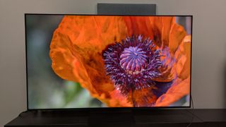 TCL C7K with orange flower on screen