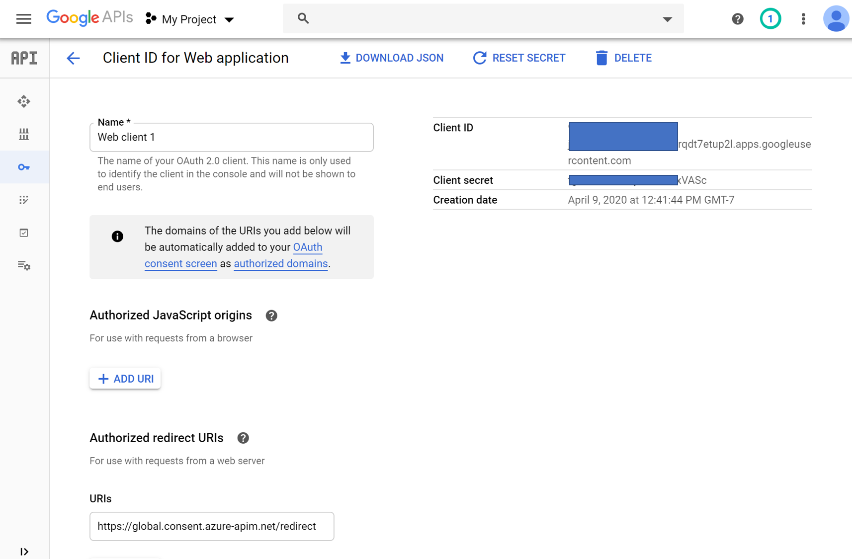 Google OAuth Client Google OAuth Client